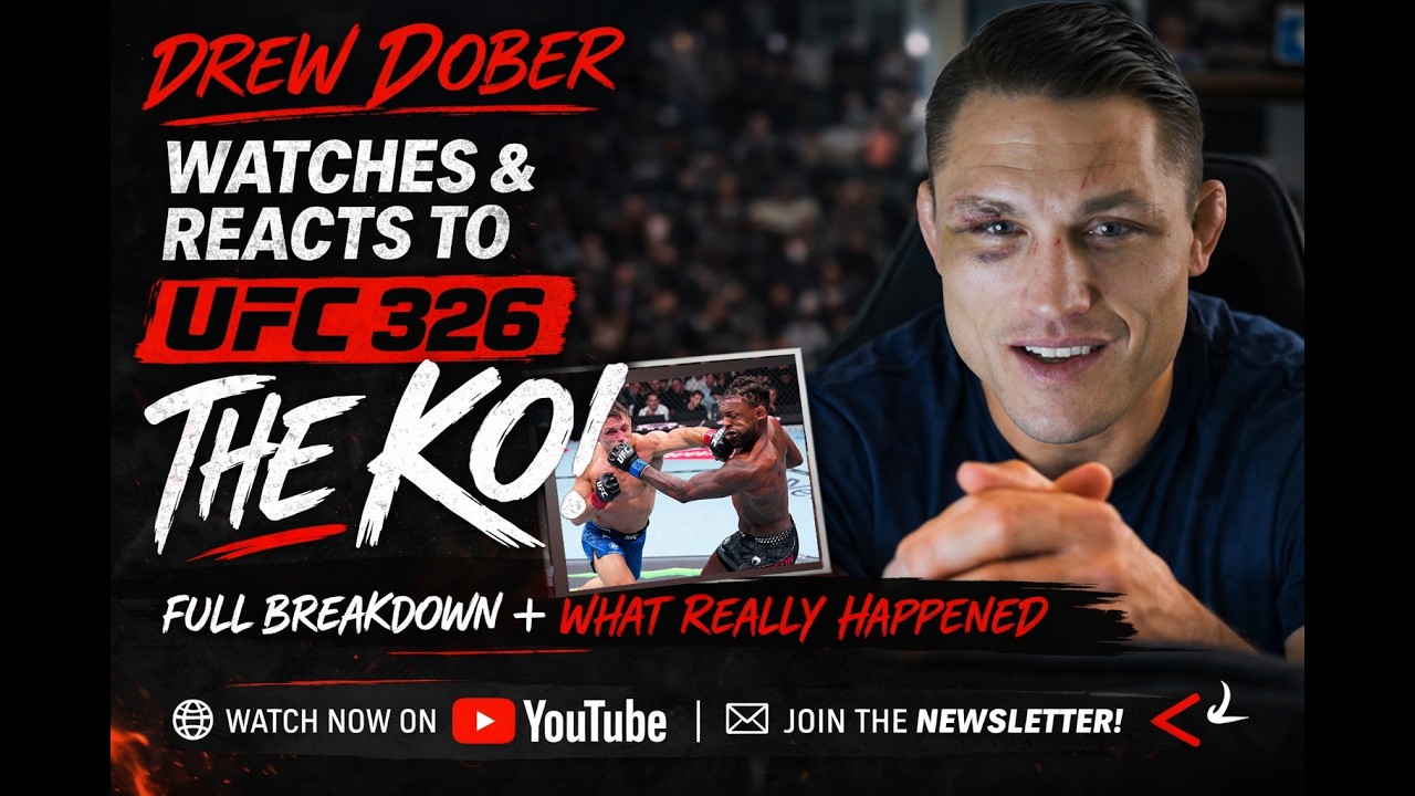 Drew Dober reacting to his KO of Michael Johnson at UFC 326