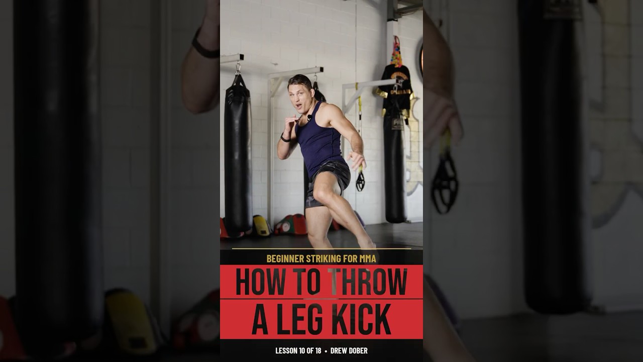 Drew Dober demonstrating leg kick technique for MMA