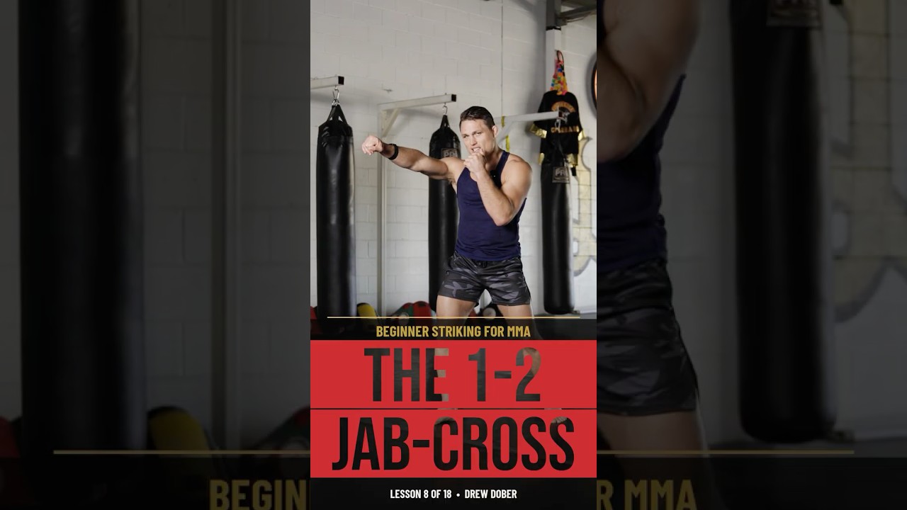 Drew Dober demonstrating jab-cross combination technique for MMA