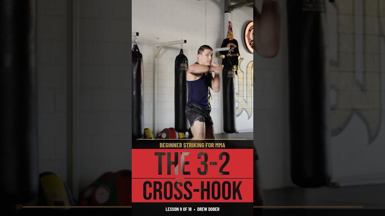 Drew Dober demonstrating cross hook combination technique for MMA